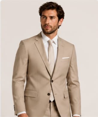 Terno Masculino Slim Bege: Elegância Contemporânea e Leveza